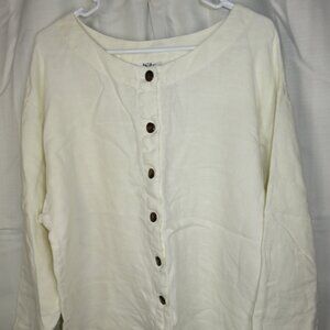 Kiko Comfortable Clothing Linen Long Sleeve Button Blouse Women's One Size